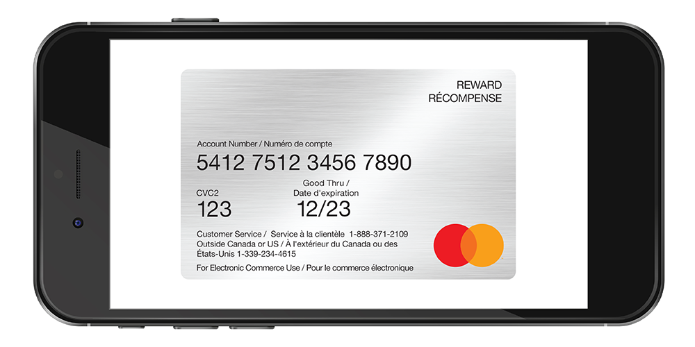 Virtual Mastercard on a smartphone