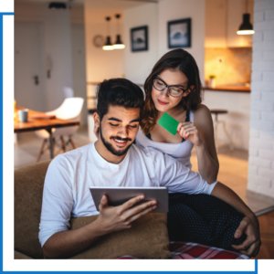 Couple Checking Prepaid Card